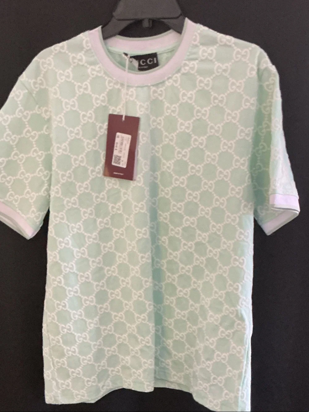 Gucci Mint Green All-Over GG Short Sleeve Tee